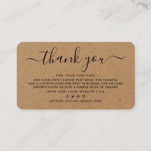 Simple Script Business Thank You Cards