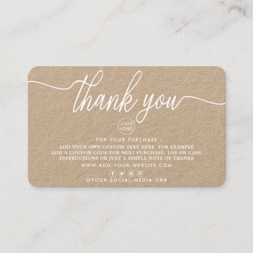 Simple Script Business Thank You Cards