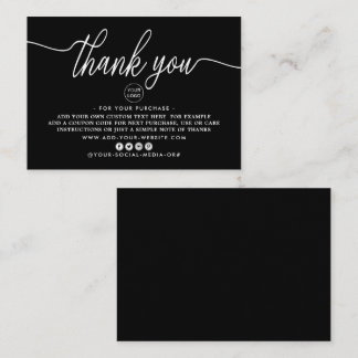 Simple Script Business Thank You Enclosure Card