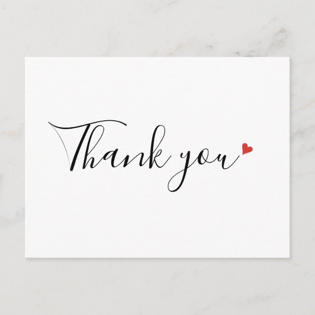 Simple Script Business Thank You Postcard (Front)