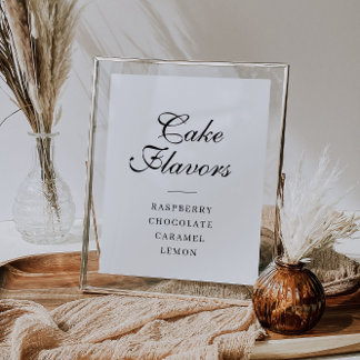 simple script Cake flavors sign