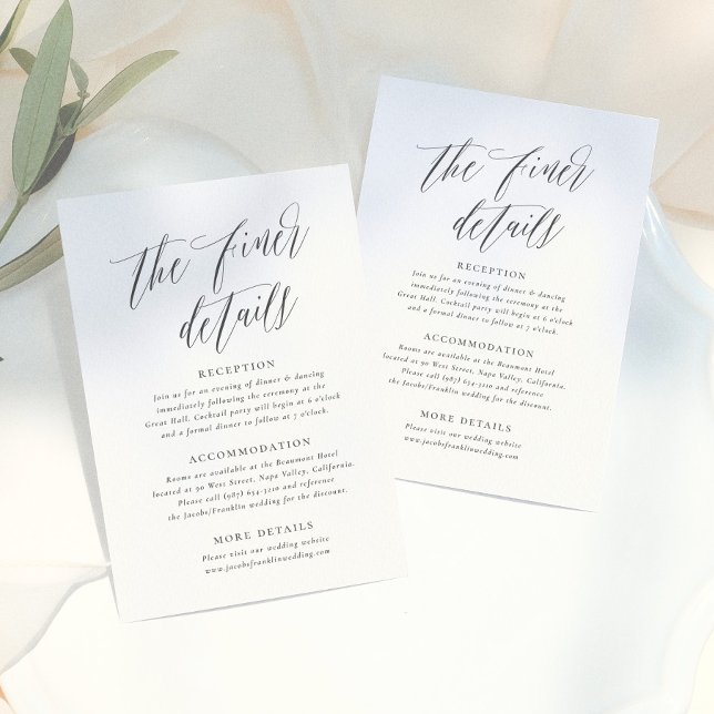 Simple Script Calligraphy Black & White Wedding Enclosure Card (Creator Uploaded)