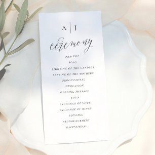Simple Script Calligraphy Elegant Wedding Program