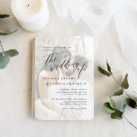 Simple Script Calligraphy Engagement Photo Wedding Invitation<br><div class="desc">This timeless design features classic serif typography, elegant script lettering, and a modern typography layout. The first lines, inviting the guest to your special day, are aligned to the left, "the wedding of" appears centered, the first name to the left, the second name, and the rest of the event information...</div>