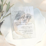 Simple Script Calligraphy Engagement Photo Wedding Invitation<br><div class="desc">This timeless design features classic serif typography, elegant script lettering, and a modern typography layout. The first lines, inviting the guest to your special day, are aligned to the left, "the wedding of" appears centered, the first name to the left, the second name, and the rest of the event information...</div>