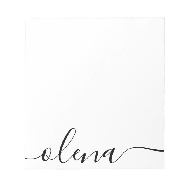 Simple  Script Calligraphy Personalized Name Notepad (Front)
