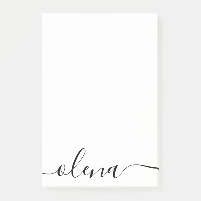 Simple  Script Calligraphy Personalized Name  Post-it Notes (Front)