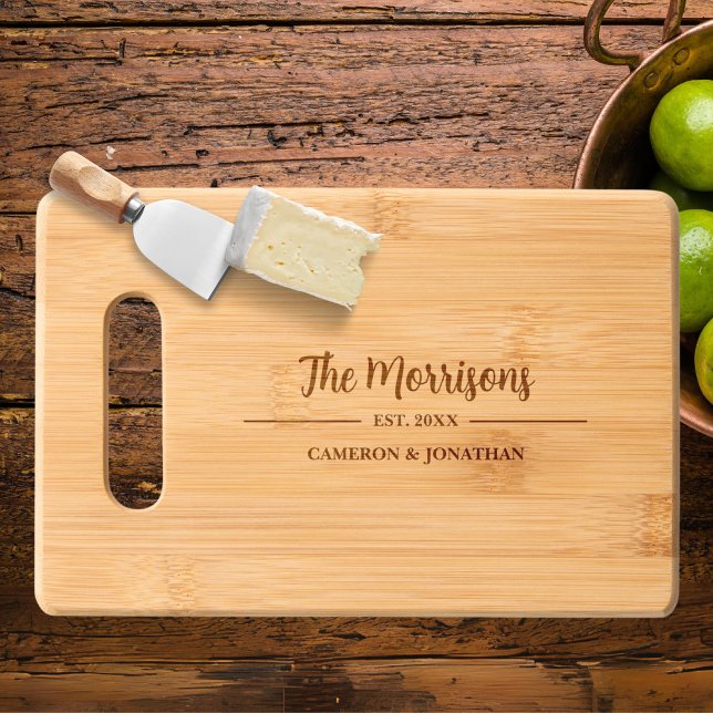 Simple Script Calligraphy, Personalized Names Engraved Cutting Board (Creator Uploaded)