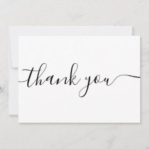 Simple  Script Calligraphy Thank You Card