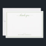 Simple Script Calligraphy Wedding Thank You Note Card<br><div class="desc">Simple Script Calligraphy Wedding Thank You Note Card in sage green color.</div>