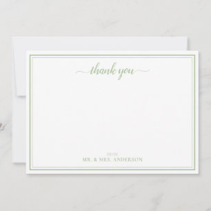 Simple Script Calligraphy Wedding Thank You Note Card