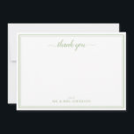 Simple Script Calligraphy Wedding Thank You Note Card<br><div class="desc">Simple Script Calligraphy Wedding Thank You Note Card in sage green color.</div>