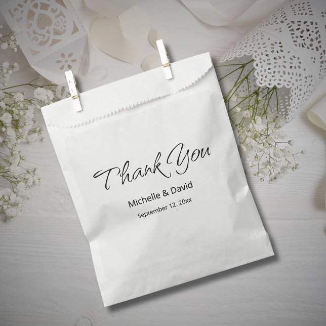Simple Script Casual Boho Wedding Thank You Favor Bag (Creator Uploaded)