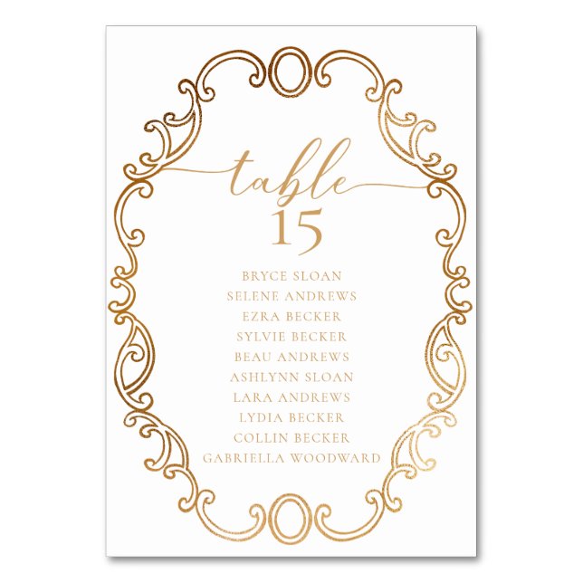 Simple Script Classic Wedding Table Number (Back)