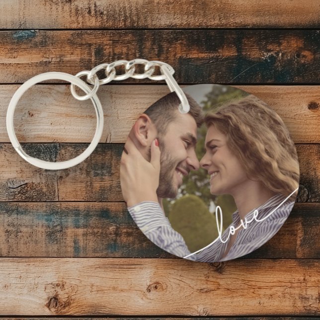 Simple Script Couple Photo Key Ring (Creator Uploaded)