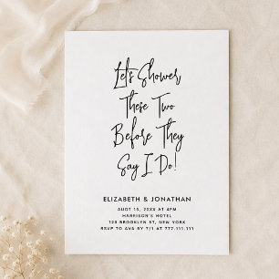 Simple Script Couple Shower Before They Say I Do Invitation