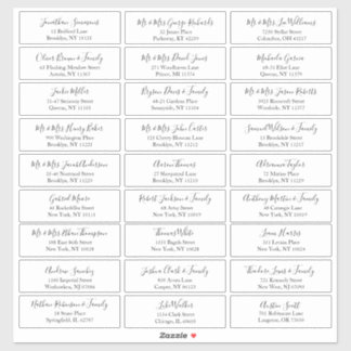 Simple Script Customizable Wedding Guest Address Sticker