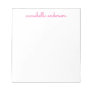 Simple Script Cute Pink Personalized Stationery Notepad