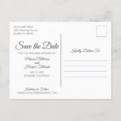 Simple Script Cutout | B&W Save the Date Invitation Postcard (Back)