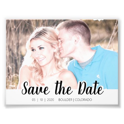 Simple Script Cutout  Save the Date Photo Print