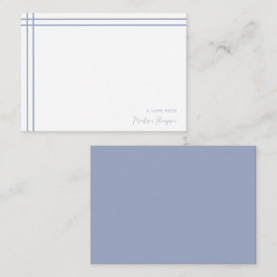 Simple Script Dusty Blue 2 Side Double Border Note Card