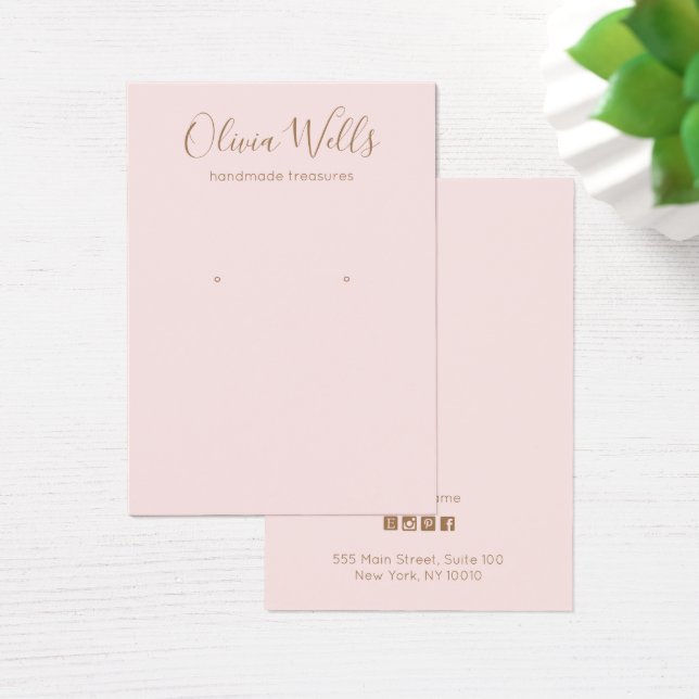Simple Script Earring Typography Display Card (Desk)