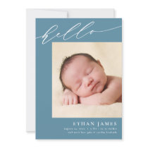 Simple Script EDITABLE Colors Birth Announcement