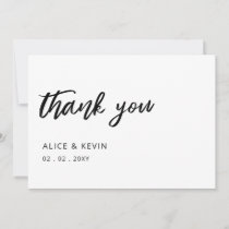 Simple Script Elegant Handwritten  Wedding   Thank You Card