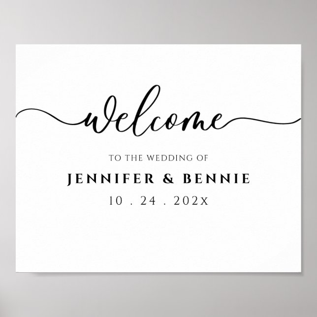 Simple Script Elegant Minimalist Modern Welcome Poster (Front)