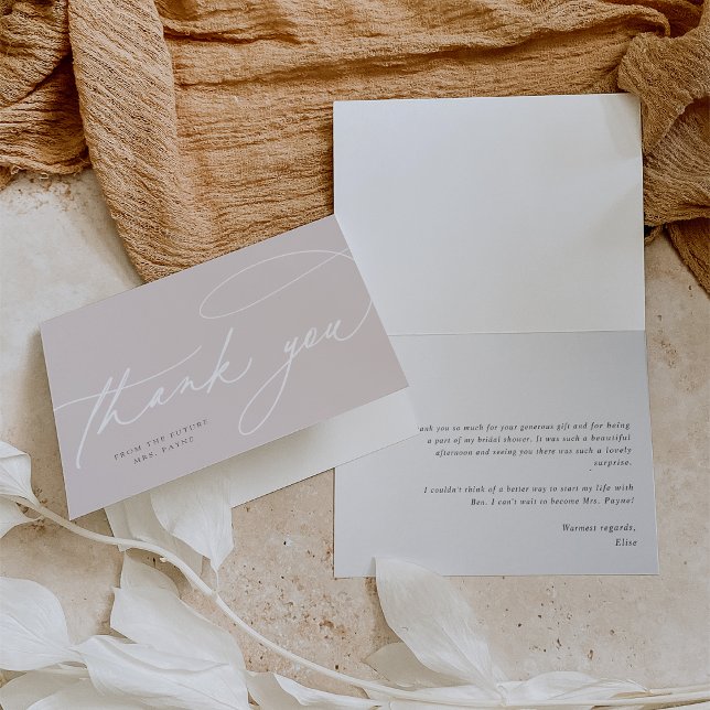 Simple Script | Elegant Personalized Letterpress Thank You Card (Creator Uploaded)