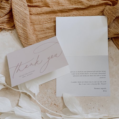 Simple Script  Elegant Personalized Thank You Card