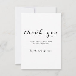 Simple Script Elegant Vertical Photo Wedding Thank You Card | Zazzle