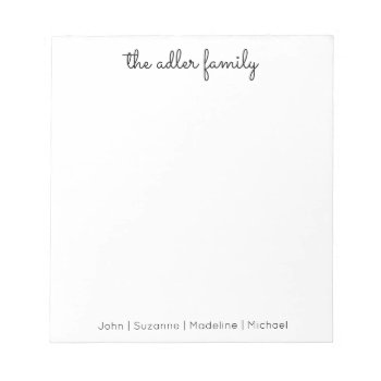 Simple Script Family Notepad by NoteworthyPrintables at Zazzle