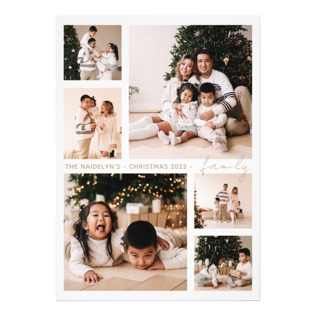 Simple Script Family Photo Collage Holiday (Front)