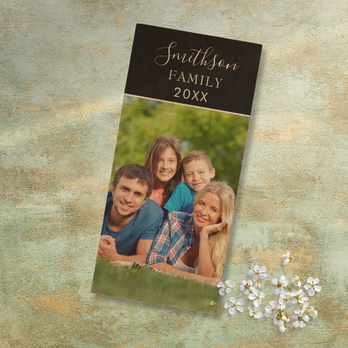 Simple Script Family Photo Wood Flash Drive