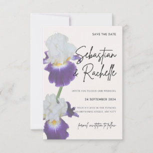 Simple Script Flower Save the Date Invitation
