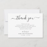 simple script funeral thank you note<br><div class="desc">A simple themed card with black script,  the text and colors can be personalized.</div>