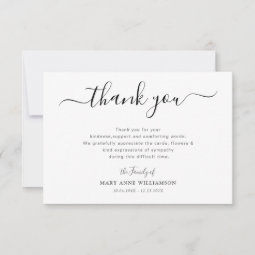 simple script funeral thank you note | Zazzle