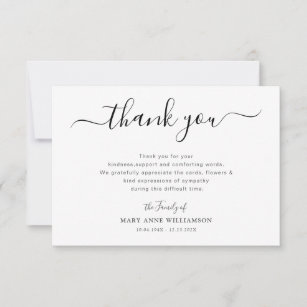 4 000 Funeral Thank You Cards Zazzle