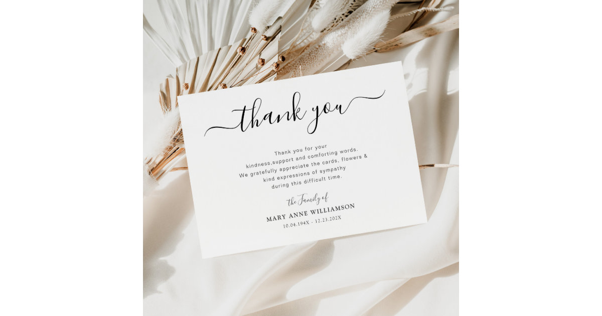 Elegant Black & Gold Script Logo Thank You Order Note Card