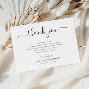 simple script funeral thank you note card