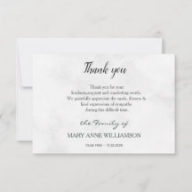simple script funeral thank you note card
