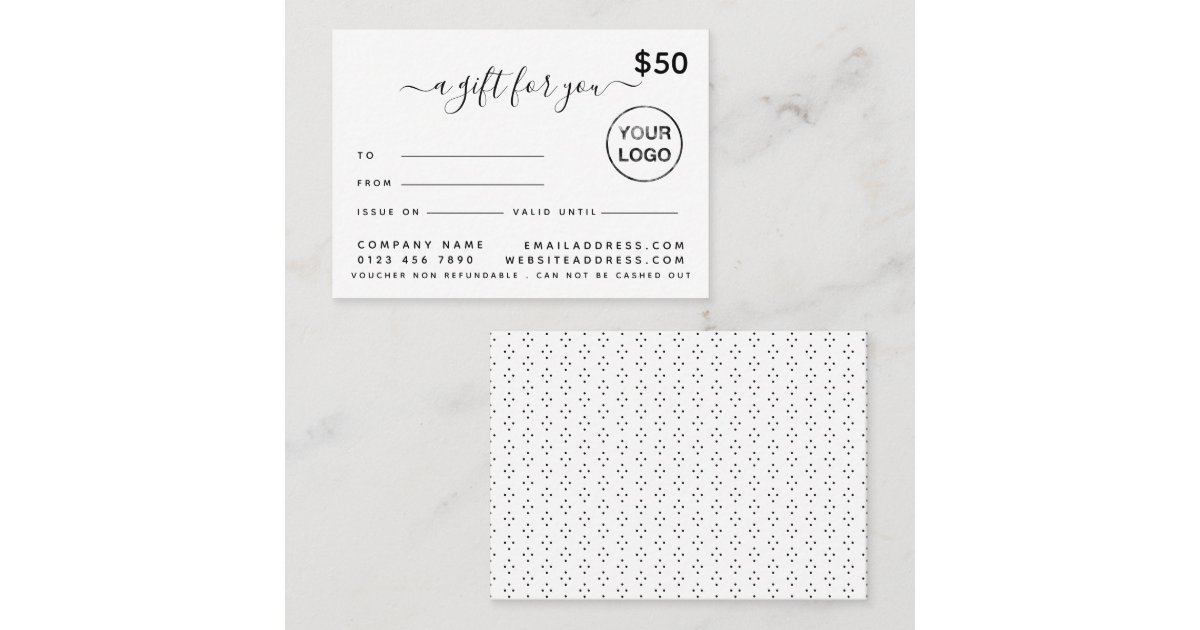 Simple Script Gift Certificate Cards | Zazzle