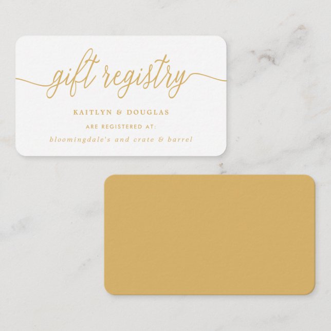 Simple Script Gift Registry Enclosure Card (Front/Back)