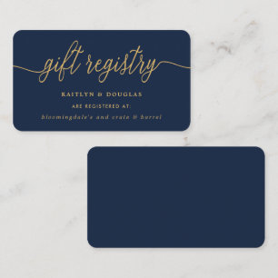 Simple Script Gift Registry Enclosure Card
