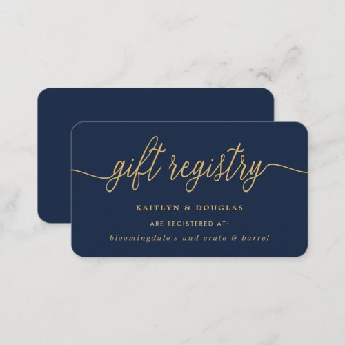 Simple Script Gift Registry Enclosure Card