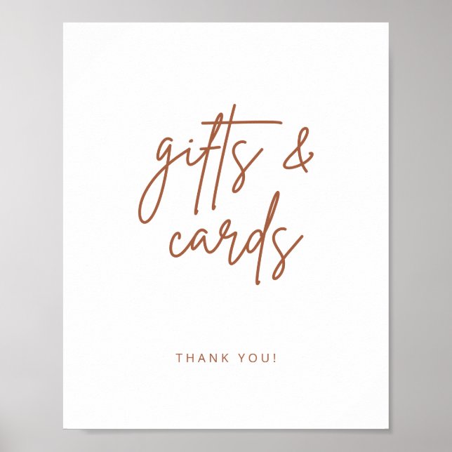 Simple Script Gift Table Wedding Decor Sign (Front)