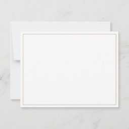 Simple script gold border personalized stationery note card | Zazzle