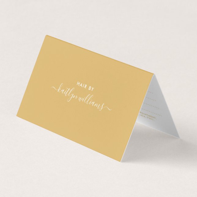 Simple Script - Gold & White Appointment Card  (Front)