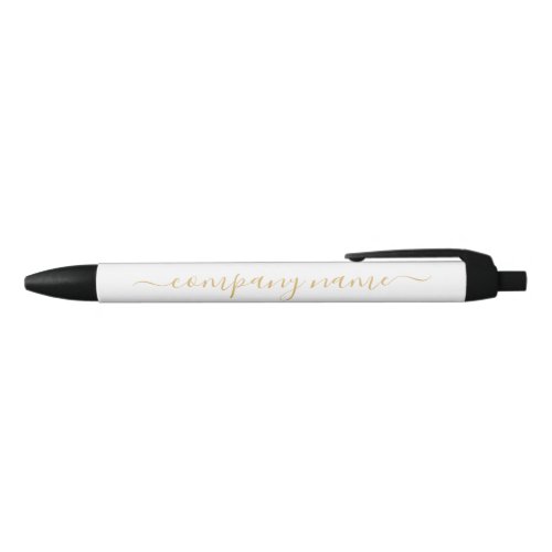 Simple Script _ Gold  White _ CompanyEvent Black Ink Pen